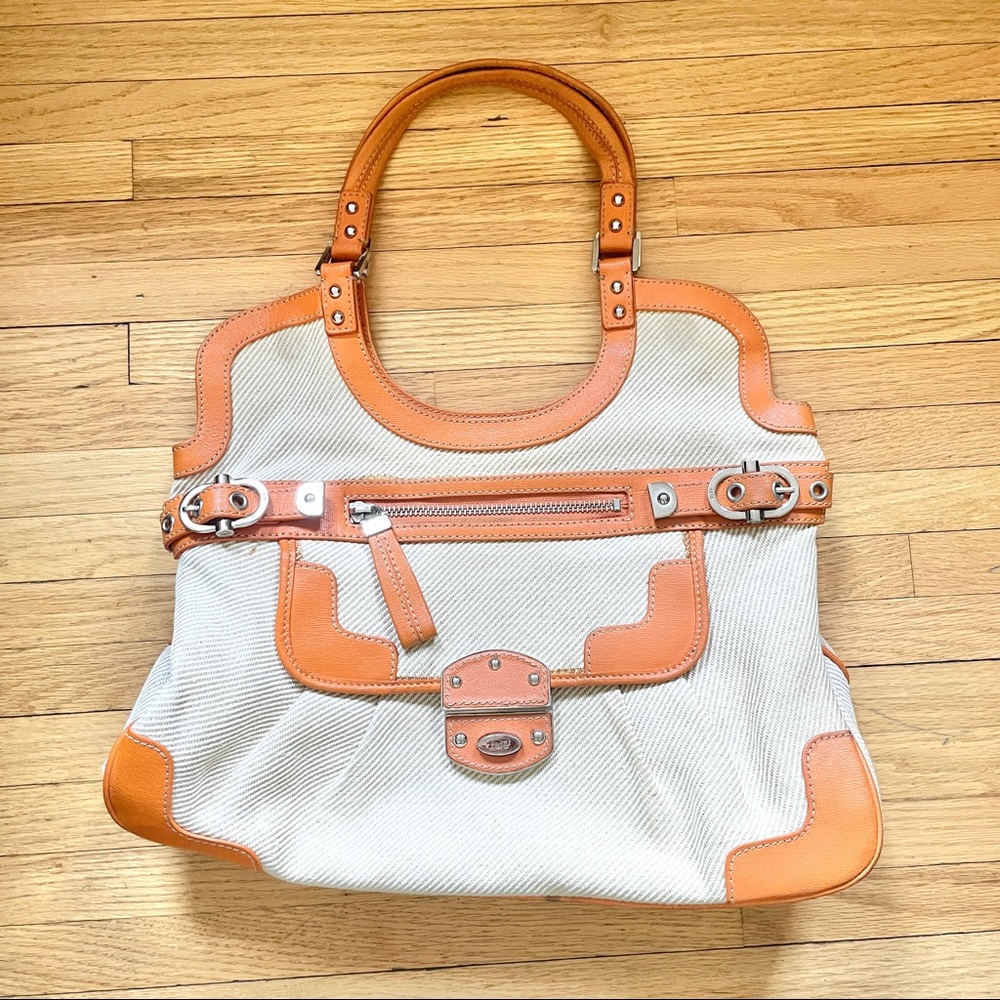 RAFE New York Canvas and Leather Hobo Bag
